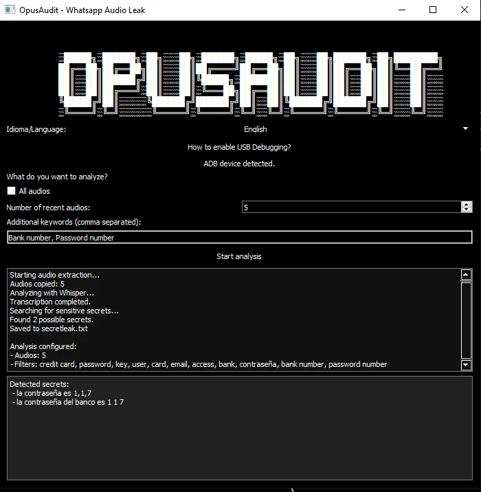 Análisis de audios en progreso